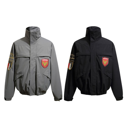 Vintage Classic Badge Bomber Jacket Coat